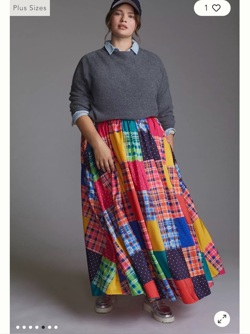 XL Maeve Multicolor Patchwork A-Line Maxi Skirt Anthropology sold out online - Picture 8 of 9